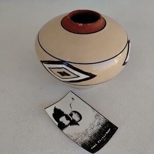 Studio Pottery Vase Southwestern Style Signed  Paul Fleischer Art Ceramic 2002